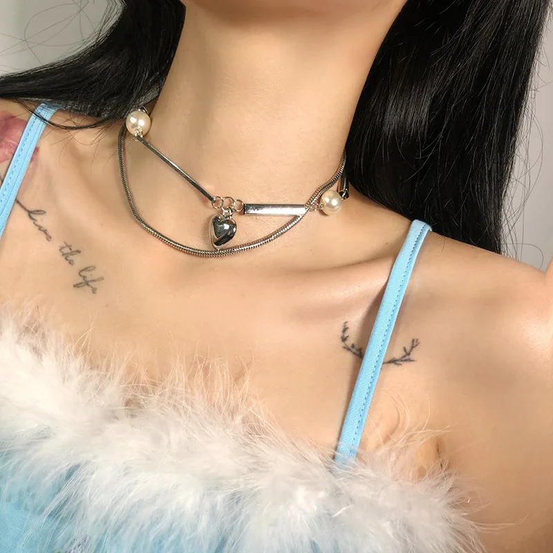danyuan jewelry designer necklace pearl crystal spring heart charm double layer choker statement necklace silver necklace girls, Picture
danyuan jewelry designer necklace pearl crystal spring heart charm double layer choker statement necklace silver necklace girls, Picture