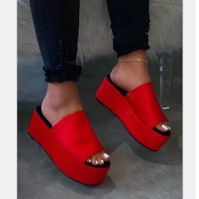 Red Camouflage Women Wedge Heeled Slippers Sexy Sandals Fashion Thick Heel Shoes Summer Shoes, Leopard red black camouflage
Red Camouflage Women Wedge Heeled Slippers Sexy Sandals Fashion Thick Heel Shoes Summer Shoes, Leopard red black camouflage