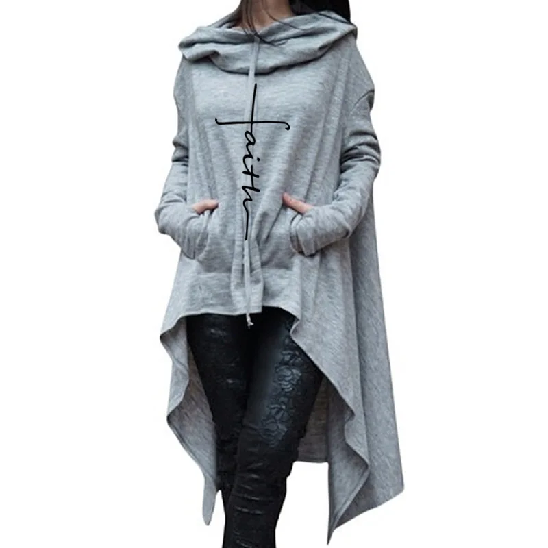 2021 Faith Print Long Sleeve Loose Casual Pullovers Irregular Hem Long Hoodies Sweatshirt Dress for Women
2021 Faith Print Long Sleeve Loose Casual Pullovers Irregular Hem Long Hoodies Sweatshirt Dress for Women