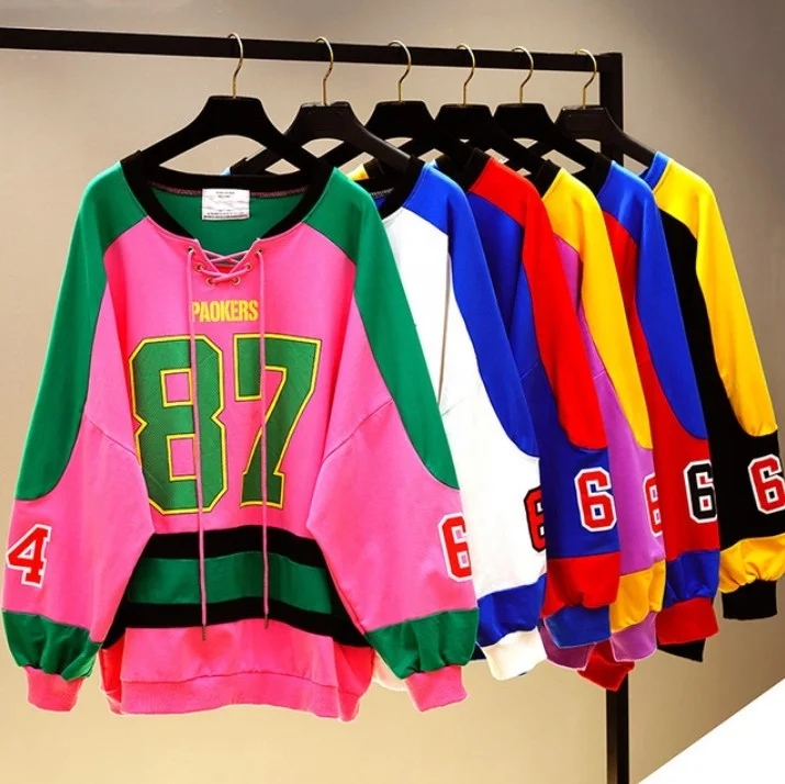 New Design Cotton Sweatshirts Lace-up Letter Print Pullover Hoodie Cool Hip Hop Women Sweatshirt Casual Tops, Picture
New Design Cotton Sweatshirts Lace-up Letter Print Pullover Hoodie Cool Hip Hop Women Sweatshirt Casual Tops, Picture