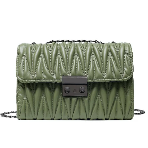 2021 new women's shoulder bag fashion messenger chain small square bag Korean fashion pleated women's bag, Customized color
2021 new women's shoulder bag fashion messenger chain small square bag Korean fashion pleated women's bag, Customized color