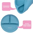 Children separated dining plates 100% safe no BPA Soft Silicone Baby dill plate can be washed with dishwasheroven safe