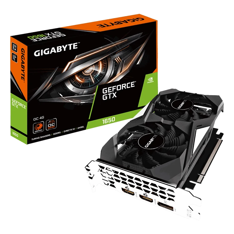 

GIGABYTE GeForce GTX 1650 OC 4GB Gaming Video Card Two Windforce Fans Graphics card(GV-N1650OC-4GL)