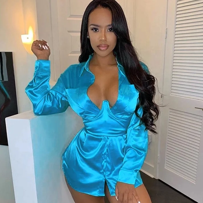 Dress-067 Women fall clothing 2020 high quality long sleeve deep v stain solid fitted T-shirt ladies night sexy dresses, Shown
Dress-067 Women fall clothing 2020 high quality long sleeve deep v stain solid fitted T-shirt ladies night sexy dresses, Shown