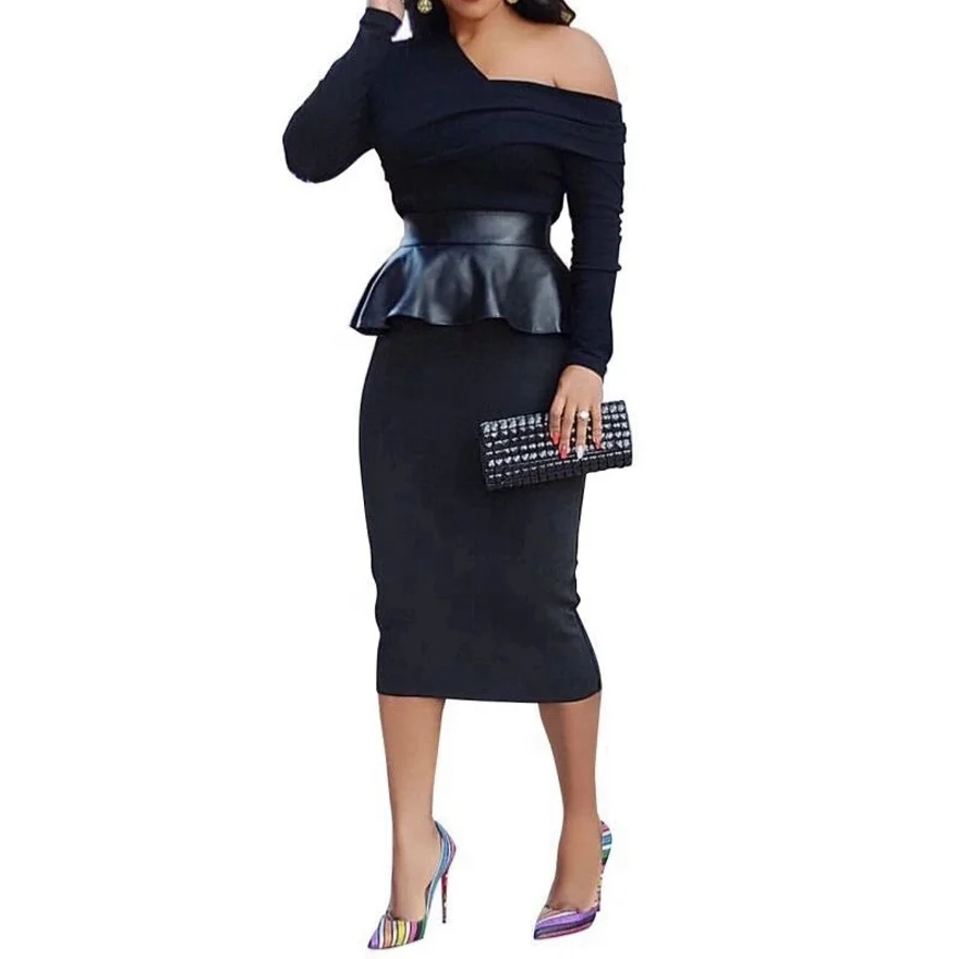 New High quality Long sleeves cotton black lady bodycon office pencil dress YWQS-AM342
New High quality Long sleeves cotton black lady bodycon office pencil dress YWQS-AM342
