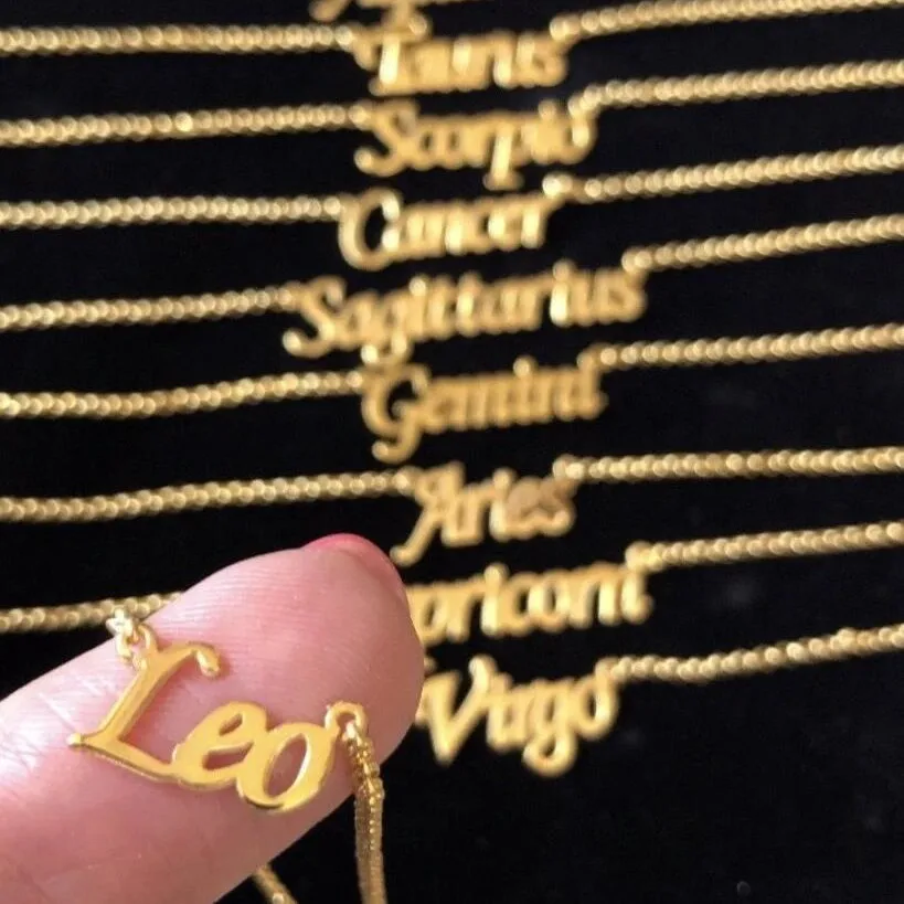 2020 New Design Custom Fashion Jewelry Letter Gold Plated Necklace Stainless Steel Zodiac Sign Pendant Necklace
2020 New Design Custom Fashion Jewelry Letter Gold Plated Necklace Stainless Steel Zodiac Sign Pendant Necklace