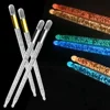 1/12 Colors 5A Acrylic Drum Stick Bright LED Light Up Drumsticks Luminous In The Dark Stage Jazz Drumsticks Drum Kit Accessories