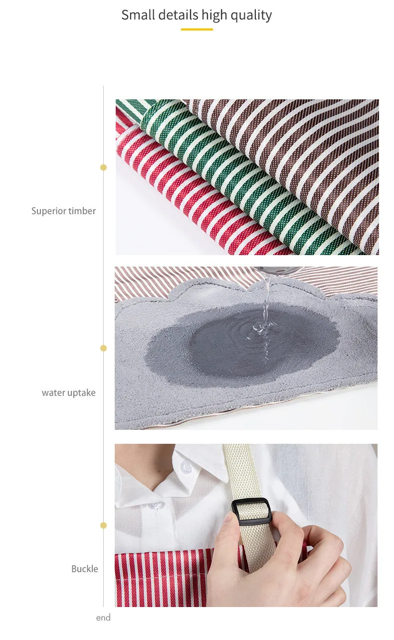 Household hand-wiping waterproof apron female fashion cute waist waist Japanese-style kitchen adult cooking oil-proof apron