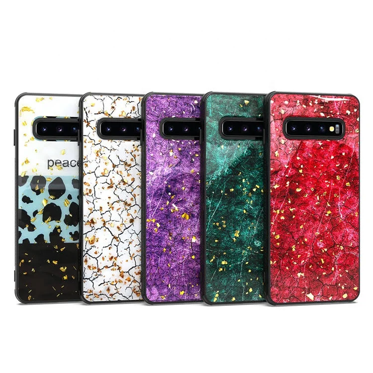 

Saiboro Glitter Glossy Marble Epoxy Resin TPU PC Back Cover Cell Phone Case For samsung galaxy s10 s10e s10 plus, Red,sliver,purple,green,sliver,rose red