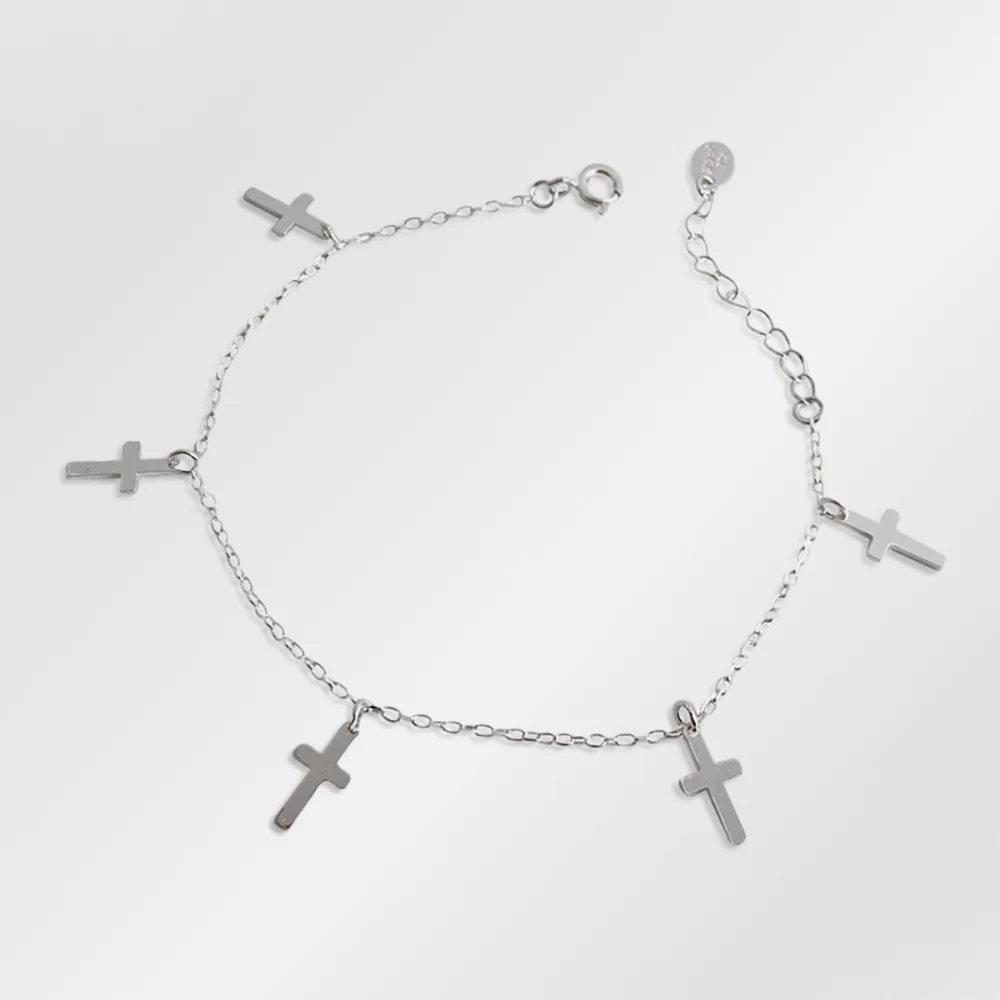 christian cross pendant adjustable 925 sterling silver chain bracelet, Silver color
christian cross pendant adjustable 925 sterling silver chain bracelet, Silver color