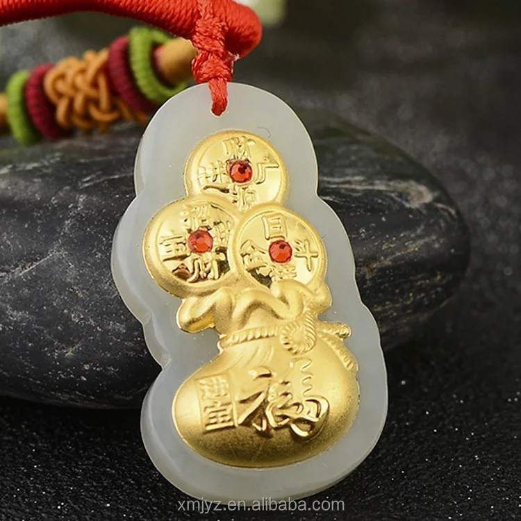 Certified 4D Gold Inlaid Jade Hetian Jade Inlaid Gold Gem Fortune Bag Pendant For Men And Women Christmas Gifts
Certified 4D Gold Inlaid Jade Hetian Jade Inlaid Gold Gem Fortune Bag Pendant For Men And Women Christmas Gifts