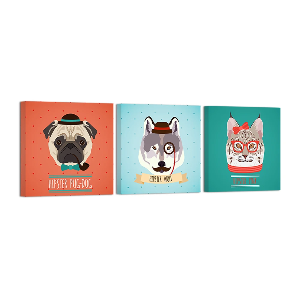 Custom Abstract Hipster Pug Dog Wolf Cat Lynx Picture Painting Interior Accessory Wall Decorations Canvas Art Print, Mulit-color
Custom Abstract Hipster Pug Dog Wolf Cat Lynx Picture Painting Interior Accessory Wall Decorations Canvas Art Print, Mulit-color