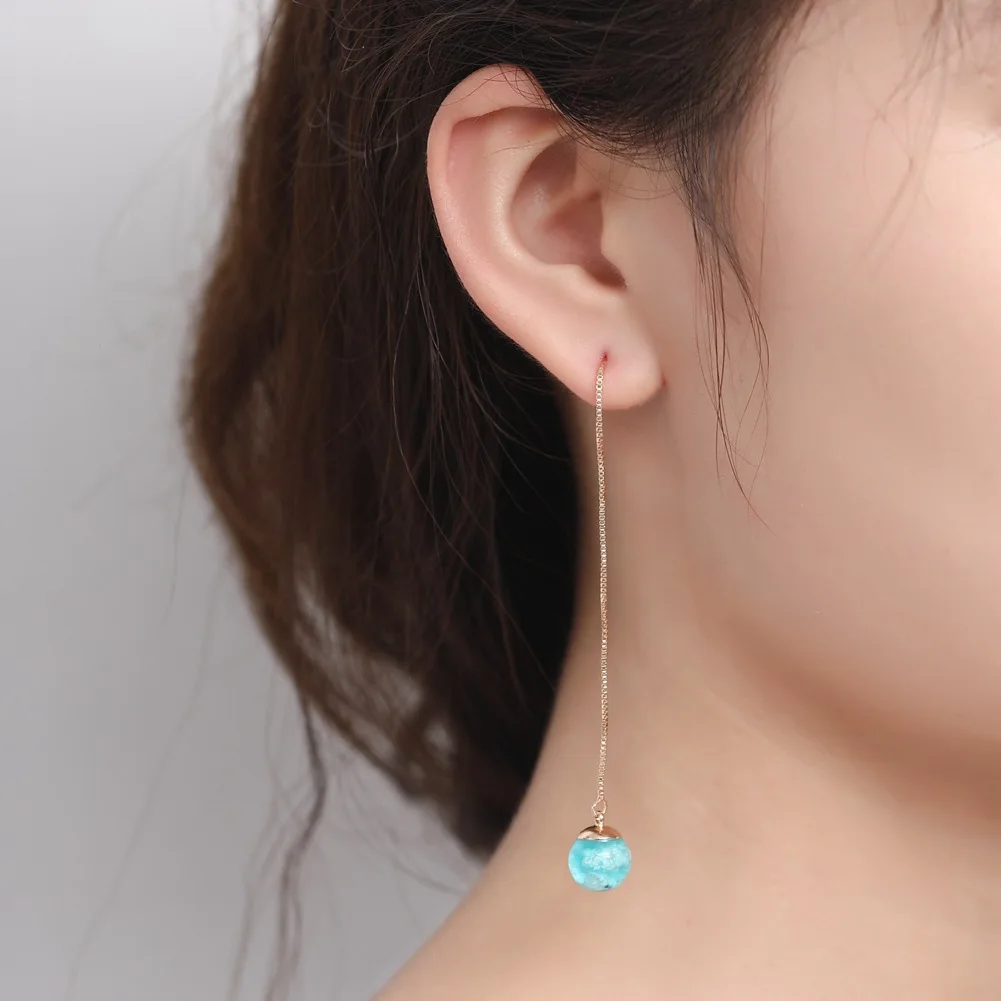 Fashionable Gold Plated Box Chain Earring Wire Blue Resin Acrylic Ball Pendant Earring
Fashionable Gold Plated Box Chain Earring Wire Blue Resin Acrylic Ball Pendant Earring