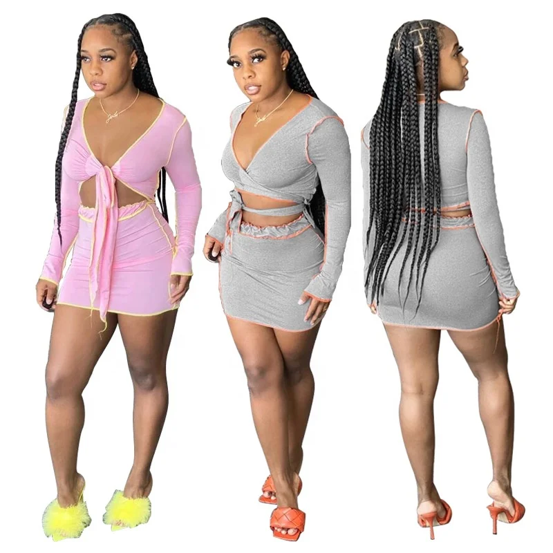 MT145-0123 Solid color long-sleeved suit skirt contrast color pleated sexy two-piece suit
MT145-0123 Solid color long-sleeved suit skirt contrast color pleated sexy two-piece suit
