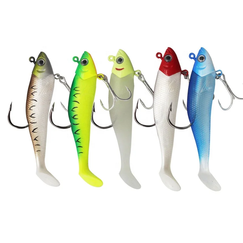 OEM and on stocks t-tail soft lead bait fish-shaped soft bait with shar p lead-head hook, 5 colors
OEM and on stocks t-tail soft lead bait fish-shaped soft bait with shar p lead-head hook, 5 colors