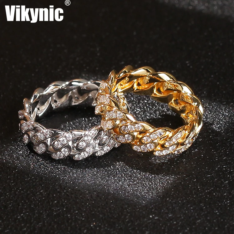 Hiphop Full Diamond Zircon Cuban Link Chain 8mm Finger Rings Copper Plating Gold Silver Cuban Rings
Hiphop Full Diamond Zircon Cuban Link Chain 8mm Finger Rings Copper Plating Gold Silver Cuban Rings