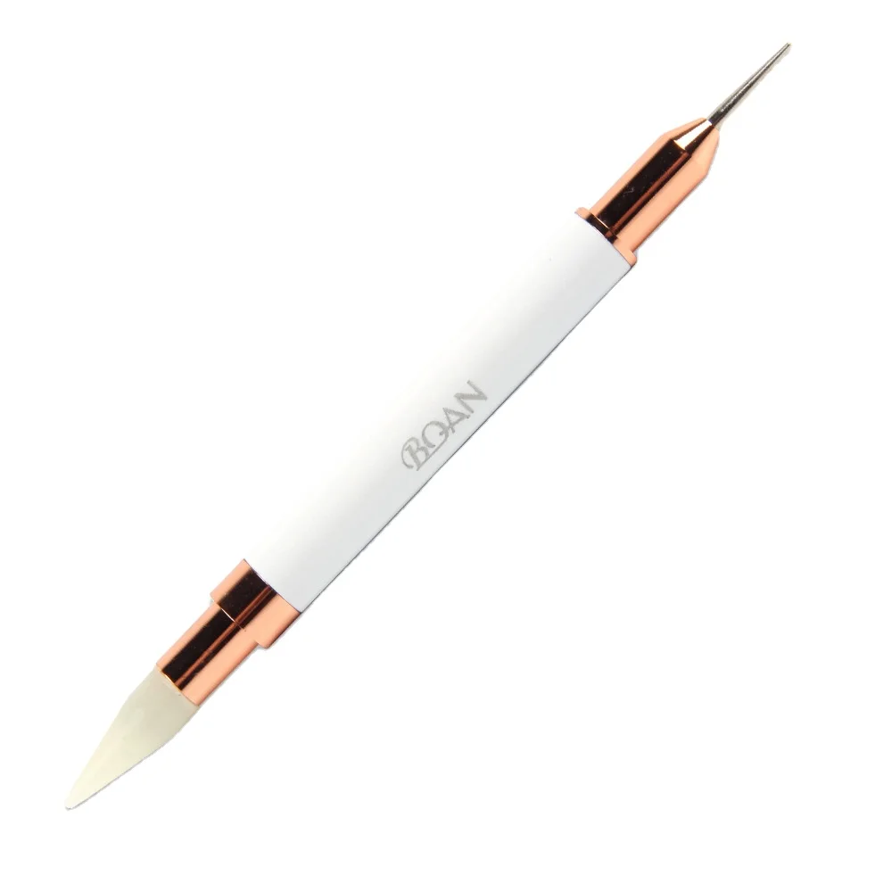 

1pcs Wax Dotting Pen Dual-ended Pencils Rhinestone Picker Steel Rhinestone Handle Nail Art Dotting Tools, 7 colors available