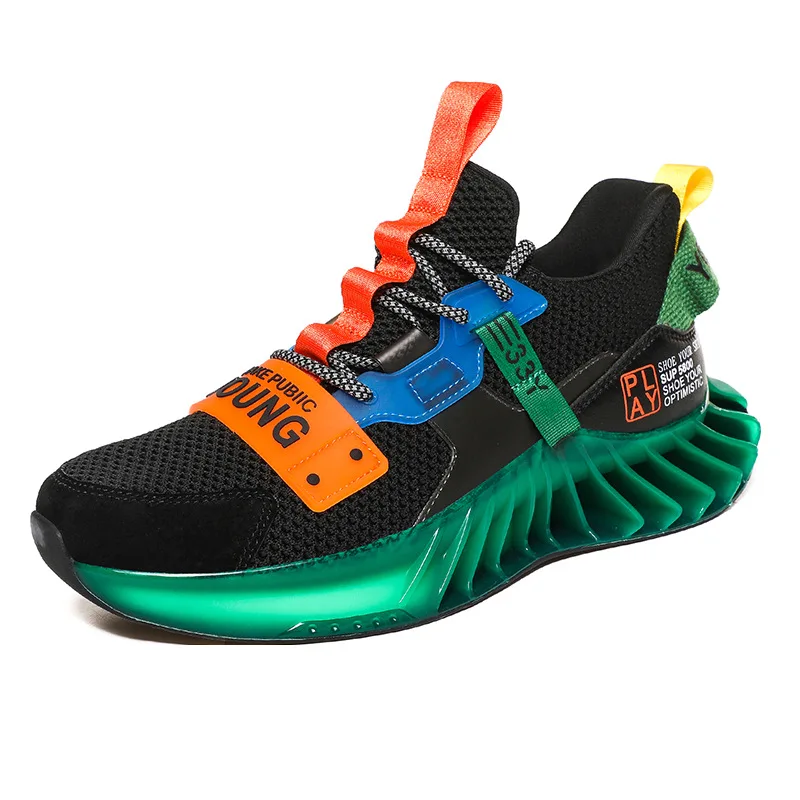 Factory Outlet Snazzy Blade Sole Shoes Men Sneakers Wear Resistant Running Shoes, Black blue/black green/yellow/orange
Factory Outlet Snazzy Blade Sole Shoes Men Sneakers Wear Resistant Running Shoes, Black blue/black green/yellow/orange