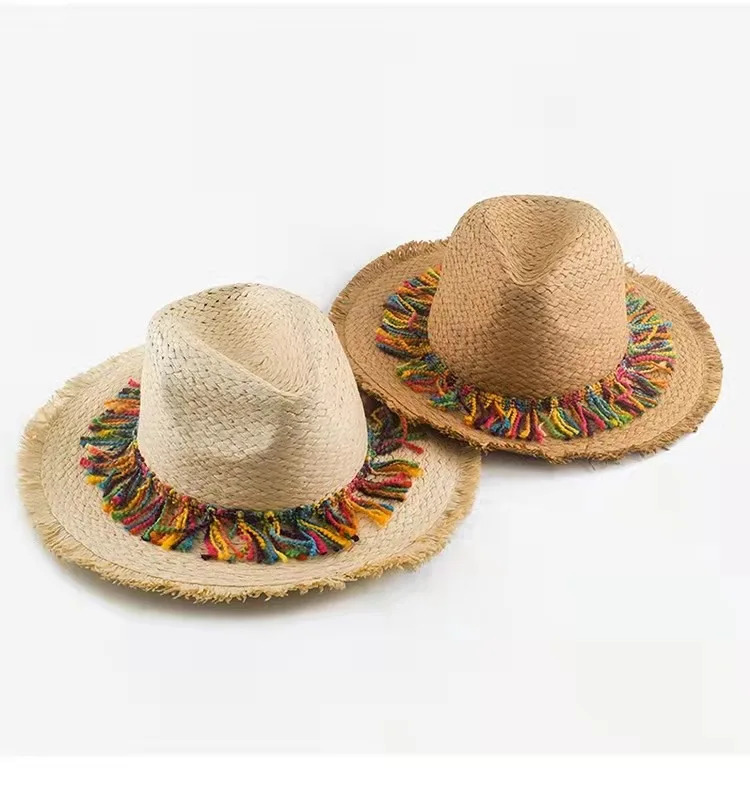 New Arrivals Bohemia Style Lafite Rainbow Fringed Beach Hat Holiday Outdoor Straw Hat
New Arrivals Bohemia Style Lafite Rainbow Fringed Beach Hat Holiday Outdoor Straw Hat