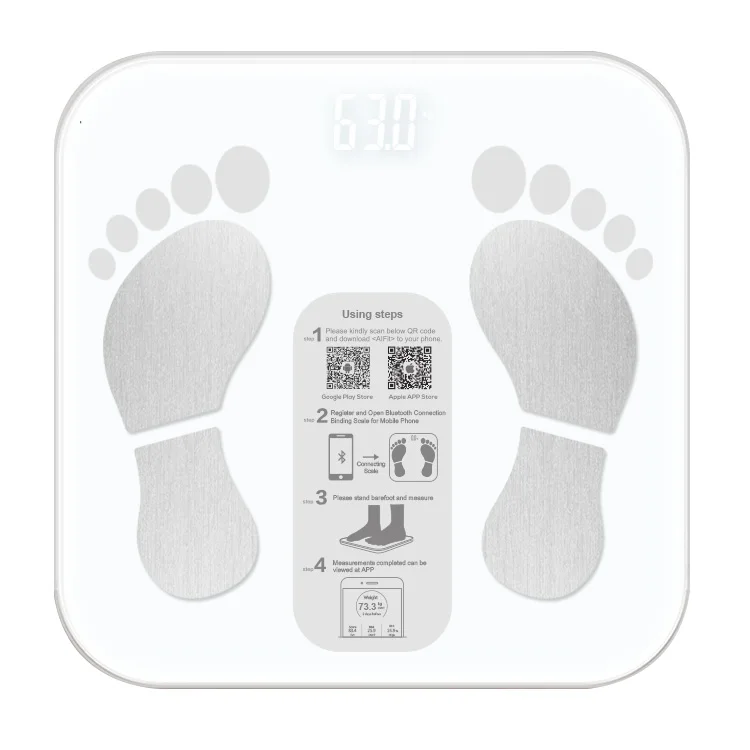 New arrival Smart glass body fat scales digital bathroom weight scales
New arrival Smart glass body fat scales digital bathroom weight scales