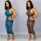 A90582 2019 Newest ladies sleeveless sexy leopard printed fashion bodycon casual club dresses for women fall clothing