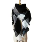 Latest Scarf Designs Promotional 140*140Cm Big Acrylic Colorful Plaids Scarf Soft Square Ladies Winter Scarf