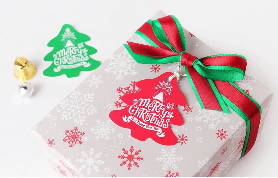 custom christmas gift kraft paper tags hang labels design for