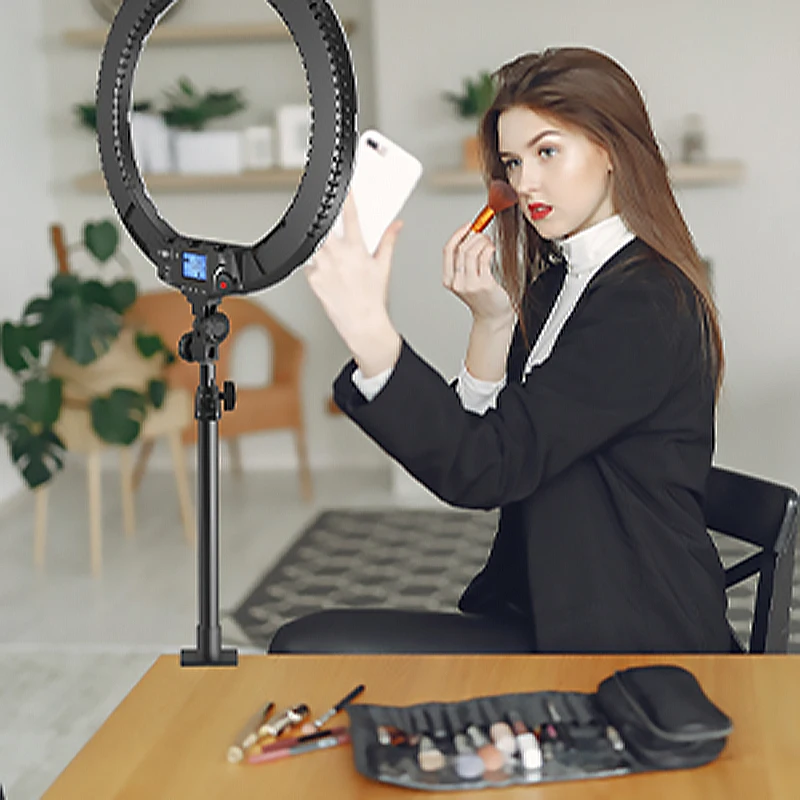 desktop live studio tablet mount sit workstation adjustable led light c-clamp kit cell phone aluminum broadcast video desk stand, Black
desktop live studio tablet mount sit workstation adjustable led light c-clamp kit cell phone aluminum broadcast video desk stand, Black