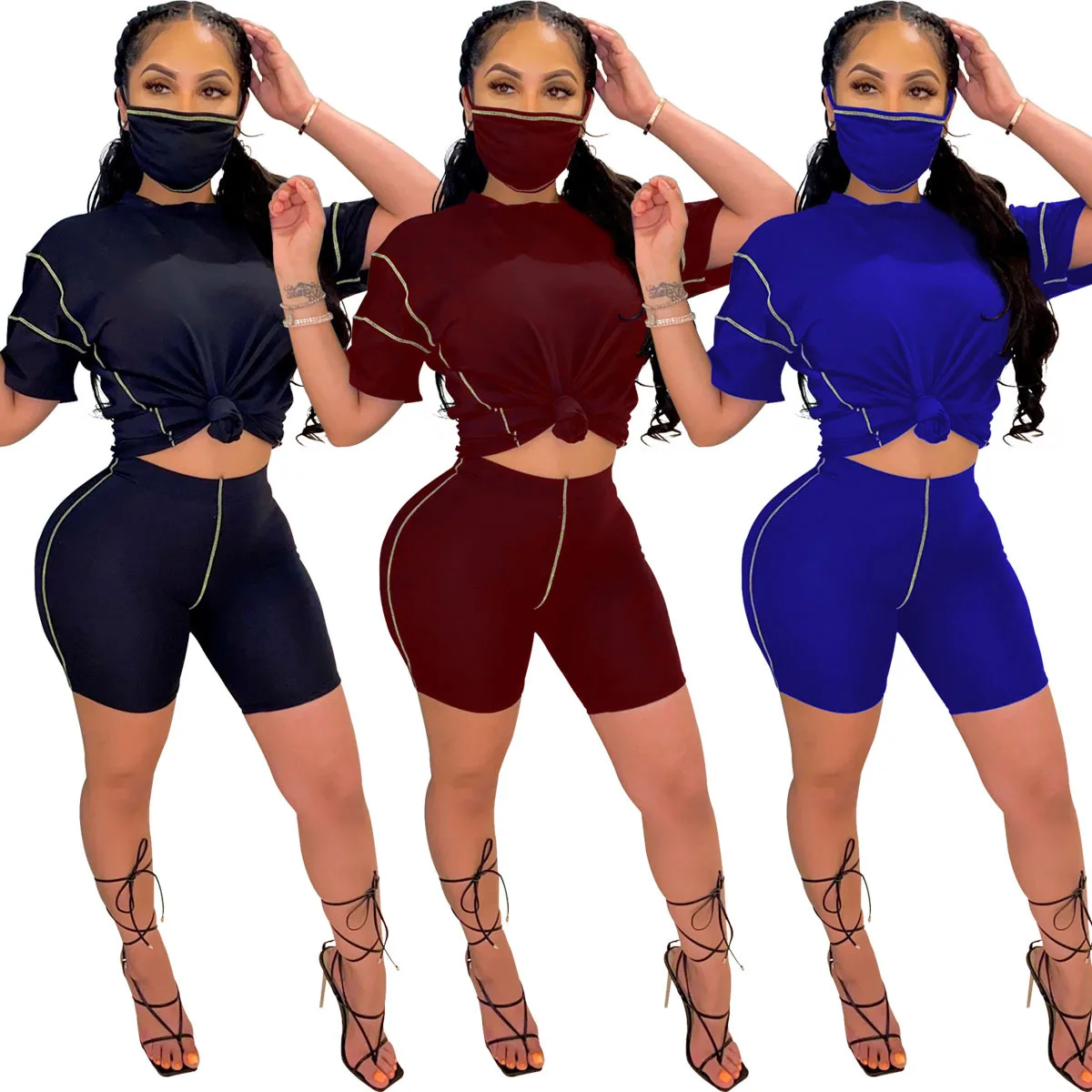 New Women's European and American Fashion Casual Sports Round Neck Short-sleeved Top and Shorts Two-piece Suit, Picture
New Women's European and American Fashion Casual Sports Round Neck Short-sleeved Top and Shorts Two-piece Suit, Picture