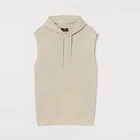 Men Custom Plain Blank Sleeveless Pullover Hoodies