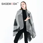 2019 Women Luxury Winter Scarf Warmer Shawl Geometric Blanket Knit Wrap Poncho Capes