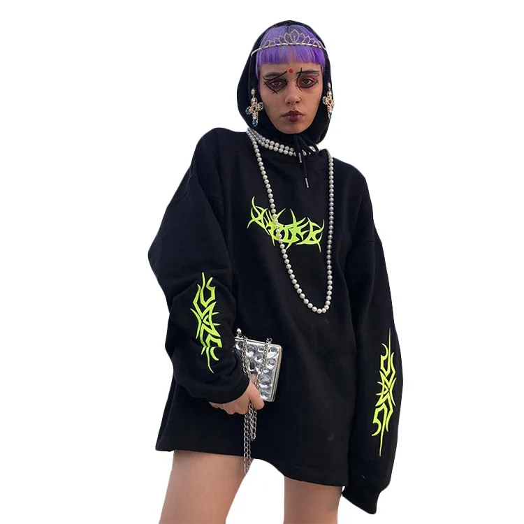 New Style Loose Casual Fashion Fluorescence Print Womens Long Sleeve Oversize Drawstring 100% Cotton Hoodie
New Style Loose Casual Fashion Fluorescence Print Womens Long Sleeve Oversize Drawstring 100% Cotton Hoodie