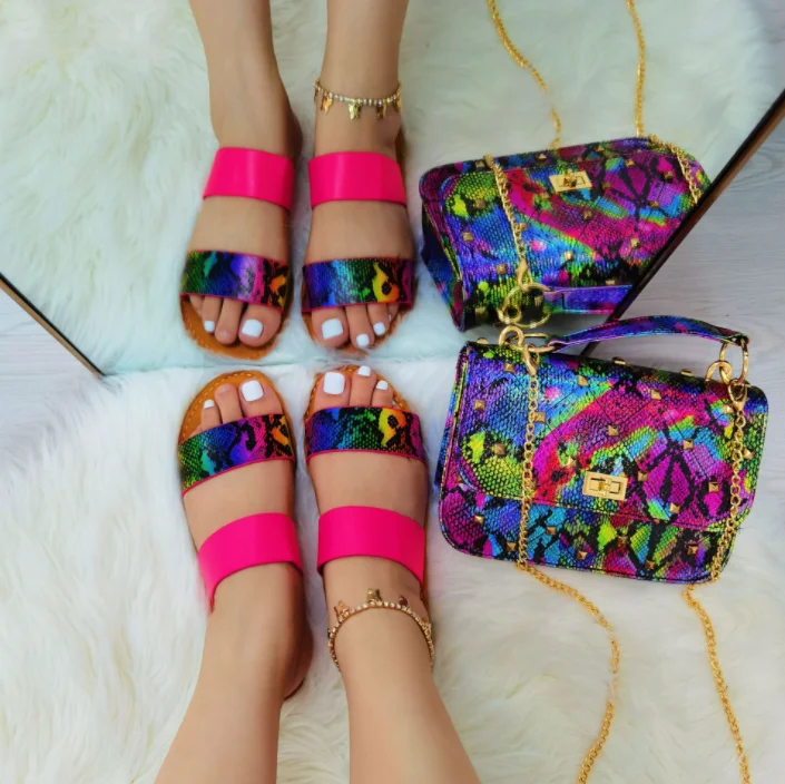 Women Flat Summer Shoes Sandals with purse snake skin Women Sandals women sandals and bags set, Can be customized
Women Flat Summer Shoes Sandals with purse snake skin Women Sandals women sandals and bags set, Can be customized