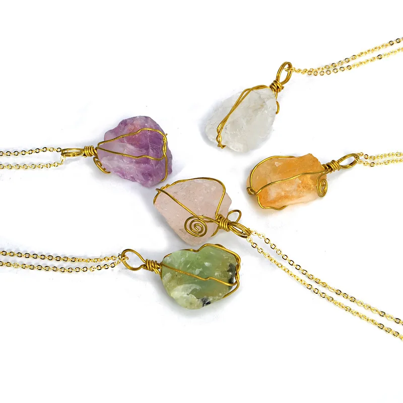 Handmade Wire Wrap Irregular Natural Agate Druzy Stone Charm Necklace Original Unpolished Rose Quartz Healing Crystal Necklace, As picture
Handmade Wire Wrap Irregular Natural Agate Druzy Stone Charm Necklace Original Unpolished Rose Quartz Healing Crystal Necklace, As picture