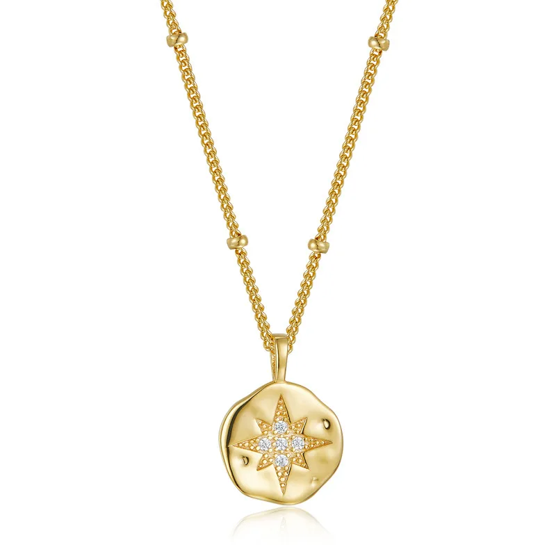 S925 Sterling Silver Gold Plated Inlaid Zircon Dripping Oil Round Disc Pendants Sun Star Necklaces For Women, Gold color/silver color
S925 Sterling Silver Gold Plated Inlaid Zircon Dripping Oil Round Disc Pendants Sun Star Necklaces For Women, Gold color/silver color