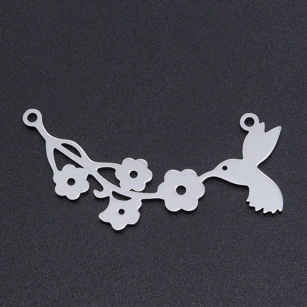 Wholesale Design Stainless Steel Birds In The Tree Branch Shape Pendant 5Pcs/Bag, Silver
Wholesale Design Stainless Steel Birds In The Tree Branch Shape Pendant 5Pcs/Bag, Silver