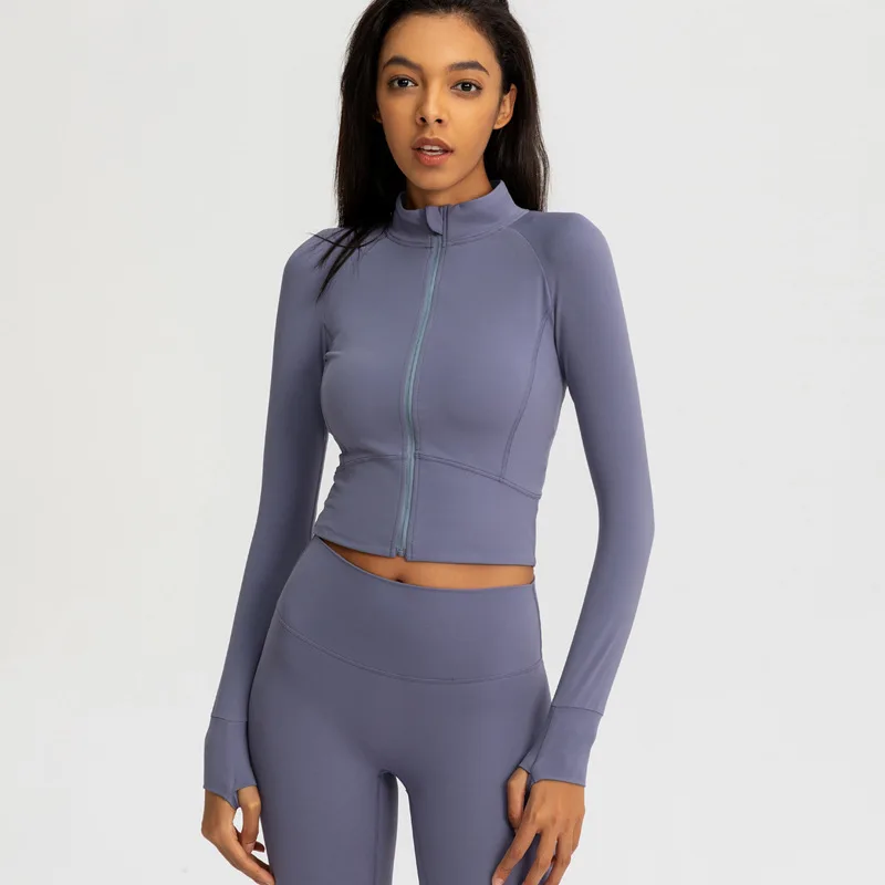 Autumn and winter sportswear jackets for women with zippers long sleeve yoga clothing
Autumn and winter sportswear jackets for women with zippers long sleeve yoga clothing