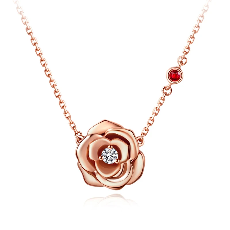 Rose Flower Pendant Women's Jewelry 18K Real Gold Solid Gold Diamond Necklace, As show
Rose Flower Pendant Women's Jewelry 18K Real Gold Solid Gold Diamond Necklace, As show