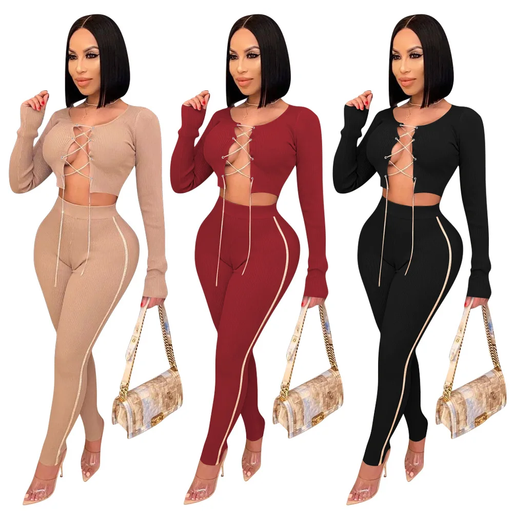 Wholesale Fashion New Arrival Winter Autumn Women Clothing Sexy Bandage Long Sleeve Womens Two Piece Set 2Piece Outfit
Wholesale Fashion New Arrival Winter Autumn Women Clothing Sexy Bandage Long Sleeve Womens Two Piece Set 2Piece Outfit