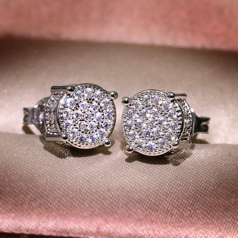 Fashion New Bling S925 Gold Silver Zircon Stone Round Stud Earrings Hip Hops Cz Crystal Earring For Women
Fashion New Bling S925 Gold Silver Zircon Stone Round Stud Earrings Hip Hops Cz Crystal Earring For Women
