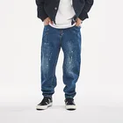 Spring new jeans men's cotton print loose pant street style trending slim-fit casual trousers