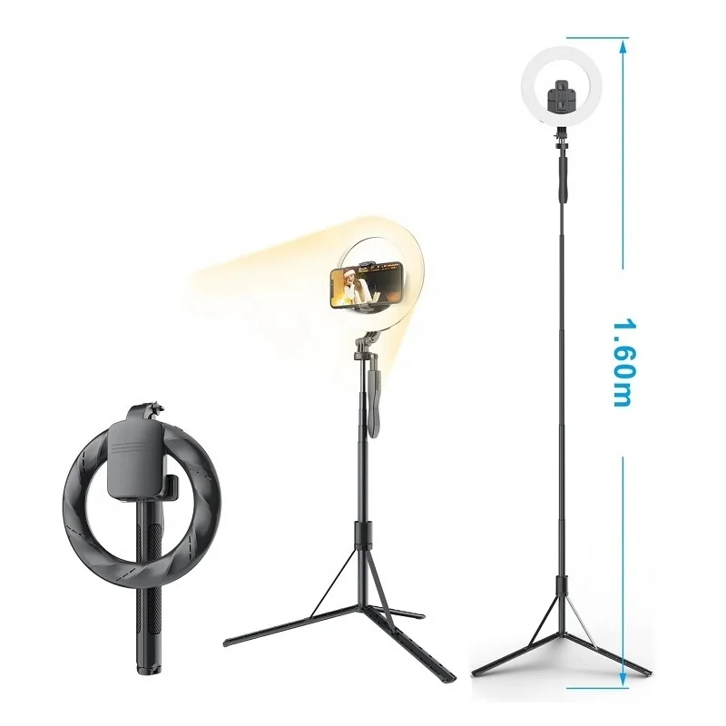 L06 Ring Light Selfie Stick Tripod with Mobile Phone Holder and Wireless Remote for Photography Vlog
L06 Ring Light Selfie Stick Tripod with Mobile Phone Holder and Wireless Remote for Photography Vlog