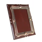 Four sides inlay electroplate frame wood grain wood plaque, the back with hanging hole wood plaque apply to souvenir