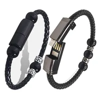 Portable USB Bead Bracelet cell phone lighting type-C Micro charging data magnetic leather cable
Portable USB Bead Bracelet cell phone lighting type-C Micro charging data magnetic leather cable