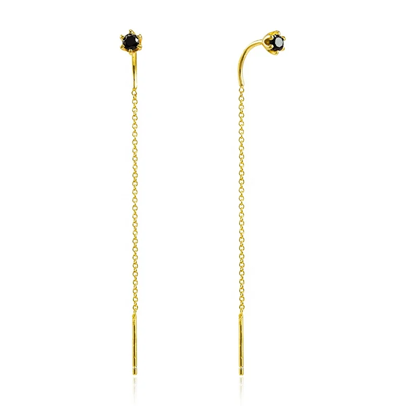Gemnel minimalist 925 sterling silver 18k gold black diamond stitch long chain stud earring women
Gemnel minimalist 925 sterling silver 18k gold black diamond stitch long chain stud earring women