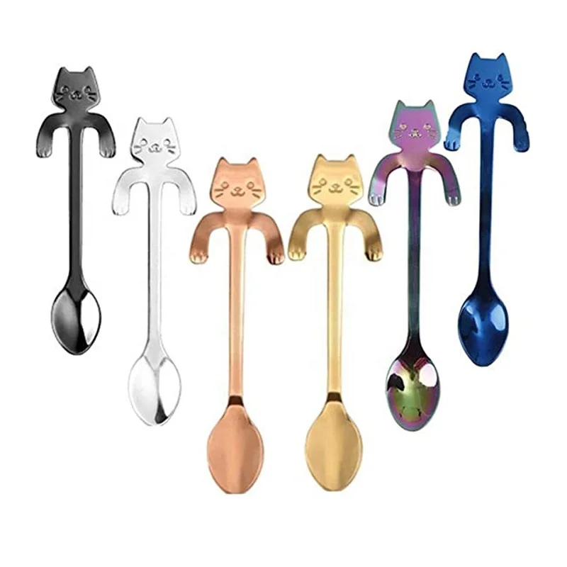 Creative cartoon cat hanging stainless steel metaled long handle cupping coffee tea spoon, Silver,gold,rose gold,colorful,balck
Creative cartoon cat hanging stainless steel metaled long handle cupping coffee tea spoon, Silver,gold,rose gold,colorful,balck