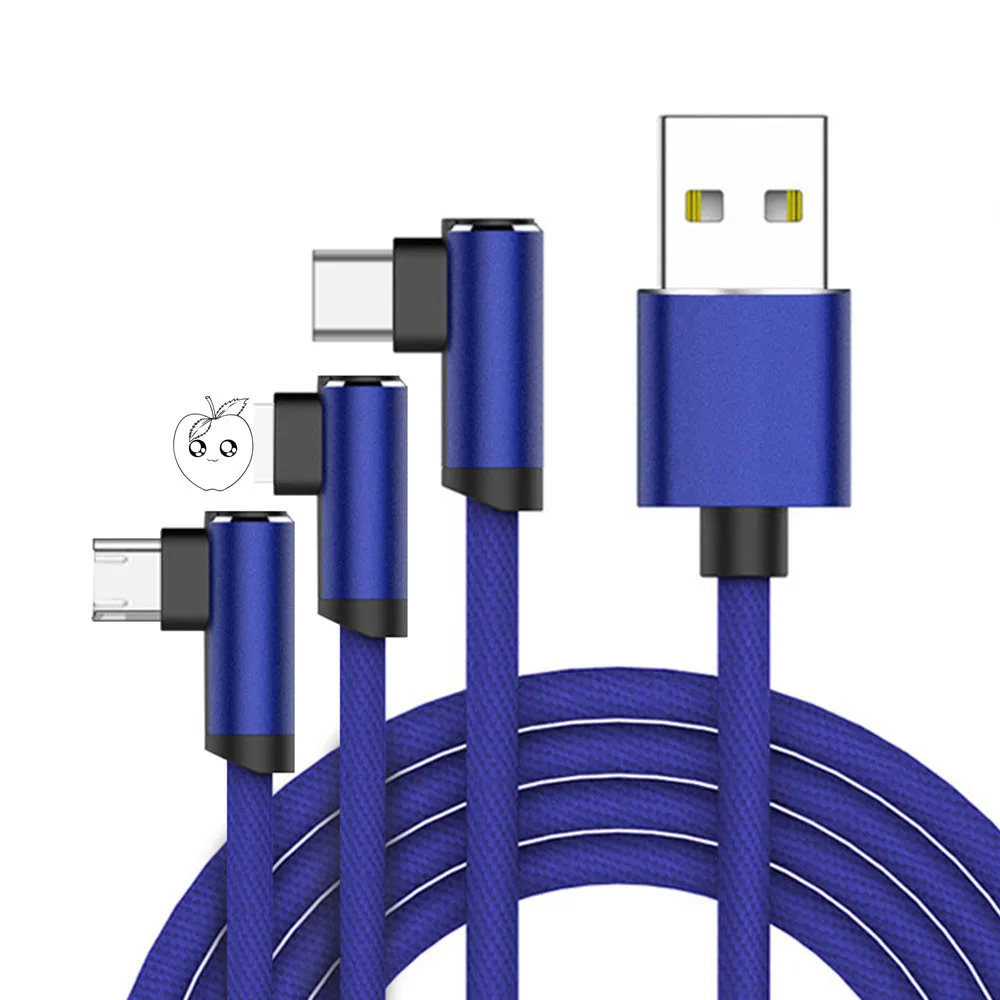 90 Degree 3 In 1 Nylon braided Fast Charging Micro Usb Cable Type C Usb C Phone Data Cable Charger For iphone Samsung Android
90 Degree 3 In 1 Nylon braided Fast Charging Micro Usb Cable Type C Usb C Phone Data Cable Charger For iphone Samsung Android