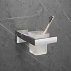 Wall-mounted single cup & tumbler holder bathroom toothbrush copper chrome cup holder