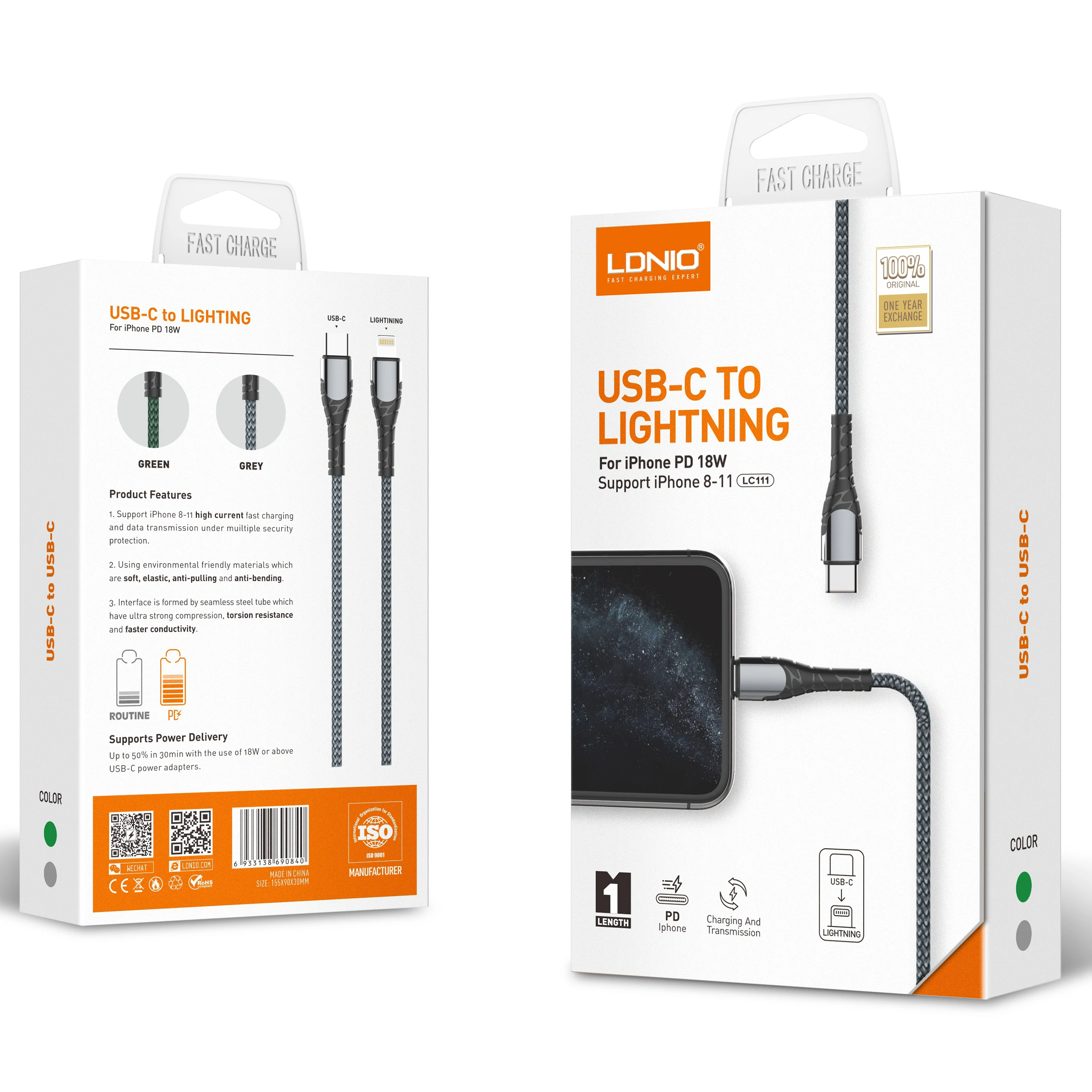LDNIO LC111 18W fast charging data cable FDY light silk braided thread tensile strength strong toughness
LDNIO LC111 18W fast charging data cable FDY light silk braided thread tensile strength strong toughness