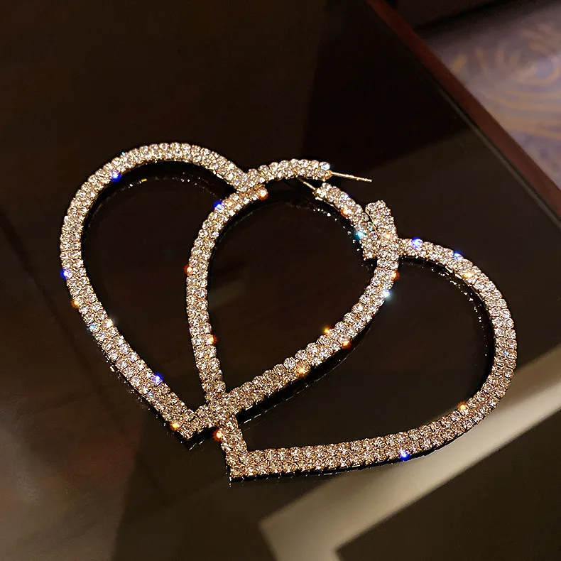 Hot Selling S925 Sterling Silver Needle Statement Earrings Gold Plated Large Rhinestone Crystal Love Heart Earrings, Picture shows
Hot Selling S925 Sterling Silver Needle Statement Earrings Gold Plated Large Rhinestone Crystal Love Heart Earrings, Picture shows